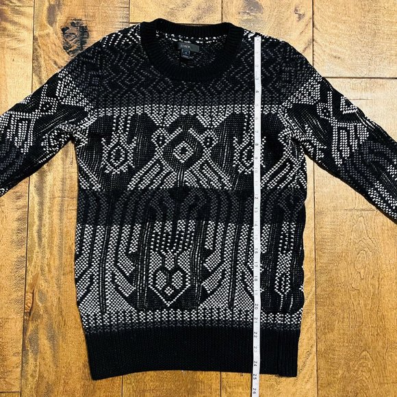 J Crew Black & White Cotton Wool Crew Neck Cabin Sweater, Size XS - Picture 9 of 11